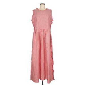 COUNTRY JUMPERS Dunwoody GA Women's Red Gingham Checked 100% Cotton Maxi Dress M